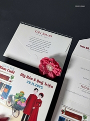 (RR3IN1 - BN065) Thiệp Cưới Gập 3 Có Bao Thư 3IN1