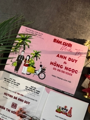 (RR3IN1-BN067) Thiệp Cưới 3in1 Giấy Ánh Kim