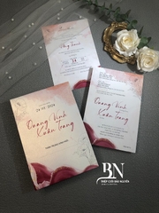 (RRAK-15) Thiệp Cưới Giấy Ánh Kim Mẫu Đứng