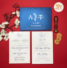 (RRC- BN06) Thiệp Cưới Giấy Ánh Kim