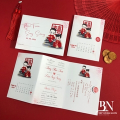 (RR-G3-BN03) Thiệp Cưới Gập 3