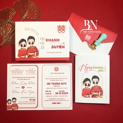 (T68) Thiệp Cưới Hiện Đại Ruột Gập Đôi