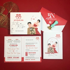 (T69) Thiệp Cưới Hiện Đại Ruột Gập Đôi