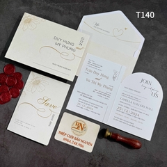 (T140) Thiệp cưới giá rẻ ruột gập đôi
