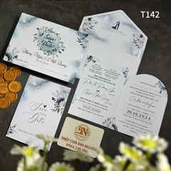 (T142) Thiệp cưới giá rẻ ruột gập đôi
