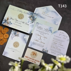 (T143) Thiệp cưới giá rẻ ruột gập đôi