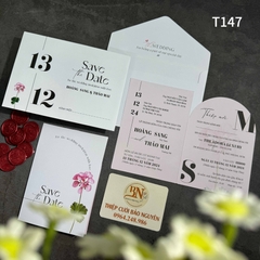 (T147) Thiệp cưới giá rẻ ruột gập đôi