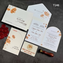 (T148) Thiệp cưới giá rẻ ruột gập đôi