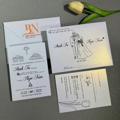 (BN-AK021) Thiệp Cưới Ánh Kim BN