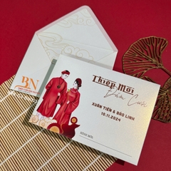 (RRBC-BN06) Thiệp Cưới KTS Ruột Gấp 3 Giấy Ánh Kim