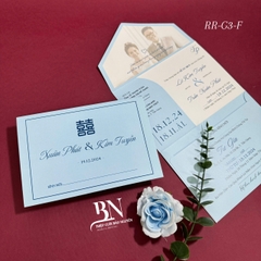 (RR3IN1 - BN002X) Thiệp Cưới Gập 3 Có Bao Thư 3IN1