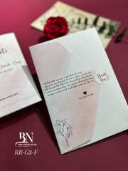 (RR3IN1 - BN003) Thiệp Cưới Gập 3 Có Bao Thư 3IN1