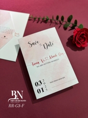 (RR3IN1 - BN003) Thiệp Cưới Gập 3 Có Bao Thư 3IN1