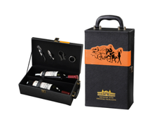 Hộp rượu vang 2 chai họa tiết xe ngựa có dụng cụ mở rượu, Hộp quà Tết, Quà tặng doanh nghiệp, Quà tặng sự kiện