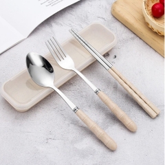 Bộ đũa muỗng nĩa lúa mạch sang trọng Trang Nhã
