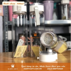Bình Nước Thể Thao  800ml Bằng Nhựa Có Nắp Đậy Tiện Dụng