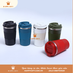 Cốc Coffee giữ nhiệt bọc silicon 380ml in logo làm quà tặng