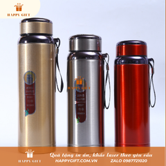 Bình nước thể thao inox giữ nhiệt 1L in logo thương hiệu