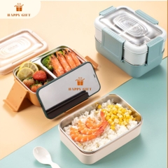 Hộp cơm giữ nhiệt 2 tầng phong cách Nhật Bản