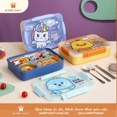 Khay cơm 4 ngăn in hình động vật 2538