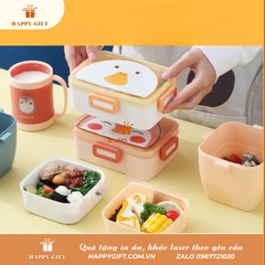 Hộp cơm nhựa in hình động vật, Hộp cơm trưa, hộp cơm văn phòng