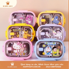Quà tặng hộp cơm giữ nhiệt in hình hoạt hình, hộp cơm văn phòng
