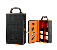 Hộp rượu vang đôi đính đá HR47 có dụng cụ mở rượu , Hộp quà Tết, Quà tặng doanh nghiệp, Quà tặng sự kiện