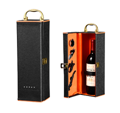 Hộp rượu vang đơn đính đá HR46 có dụng cụ mở rượu , Hộp quà Tết, Quà tặng doanh nghiệp, Quà tặng sự kiện
