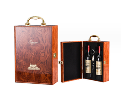 Hộp rượu vang gỗ nhánh đôi có dụng cụ mở rượu , Hộp quà Tết, Quà tặng doanh nghiệp, Quà tặng sự kiện