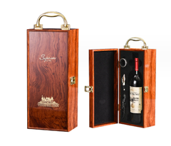 Hộp rượu vang gỗ nhánh đơn có dụng cụ mở rượu , Hộp quà Tết, Quà tặng doanh nghiệp, Quà tặng sự kiện