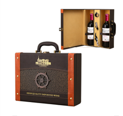 Hộp rượu vang 2 chai logo bánh lái tàu , Hộp quà Tết, Quà tặng doanh nghiệp, Quà tặng sự kiện