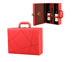 Hộp rượu vang họa tiết kẻ chéo đính đá có dụng cụ mở rượu , Hộp quà Tết, Quà tặng doanh nghiệp, Quà tặng sự kiện