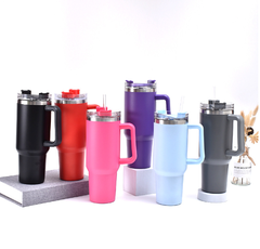 Cốc Coffee giữ nhiệt cầm tay nắp trong suốt có ống hút, Cốc giữ nhiệt in khắc tên logo