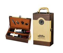 Hộp rượu vang đôi 1188 HR18 có dụng cụ mở rượu , Hộp quà Tết, Quà tặng doanh nghiệp, Quà tặng sự kiện