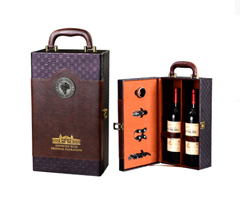 Hộp rượu vang đôi 1188 HR41 có dụng cụ mở rượu , Hộp quà Tết, Quà tặng doanh nghiệp, Quà tặng sự kiện
