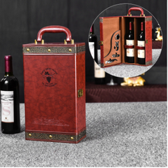 Hộp rượu vang đôi HR43 có dụng cụ mở rượu , Hộp quà Tết, Quà tặng doanh nghiệp, Quà tặng sự kiện