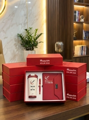 Bộ quà tặng gift set 3 món in ấn theo yêu cầu- Set Quà Tặng Doanh Nghiệp Cao Cấp In Logo Theo Yêu Cầu – Bình Giữ Nhiệt, Sổ Tay, Bút Ký