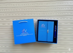 🎁 SET QUÀ SỔ + BÚT KÈM TÚI CÁC MÀU – NHẬN KHẮC TÊN/LOGO THEO YÊU CẦU