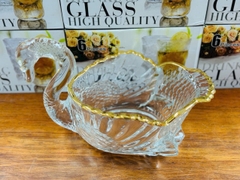Đĩa thuỷ tinh hình thiên nga đựng hoa quả , đĩa đựng bánh kẹo hoa quả