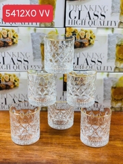 Mã 2- Bộ 6 ly thủy tinh chịu nhiệt cao cấp dùng uống nước hoặc rượu tây vân sao