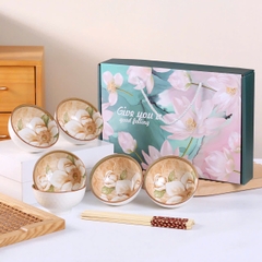 Mã 4- Bộ 6 bán ăn cơm kèm hộp quà tặng