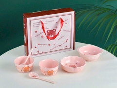 Bộ Bát Ăn Cơm Hoạ Tiết Hình Gấu