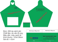 MẪU ÁO MƯA IN LOGO TÊN CỬA HÀNG, TRƯỜNG HỌC, TRUNG TÂM GIÁ RẺ