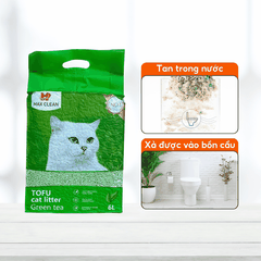 Cát đậu nành Max Clean hương trà xanh - Hạt dài nhỏ