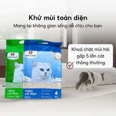 Cát đậu nành Max Clean hương trà xanh - Hạt dài nhỏ