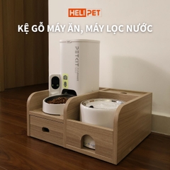 Kệ Gỗ Máy Ăn, Máy Lọc Nước Cho Chó Mèo HELIPET Chống Gù
