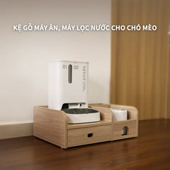 Kệ Gỗ Máy Ăn, Máy Lọc Nước Cho Chó Mèo HELIPET Chống Gù