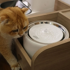 Kệ Gỗ Máy Ăn, Máy Lọc Nước Cho Chó Mèo HELIPET Chống Gù