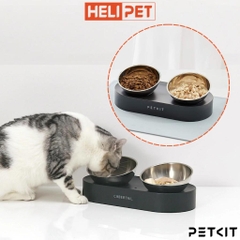 Bát ăn đôi inox chống gù cho chó mèo PETKIT