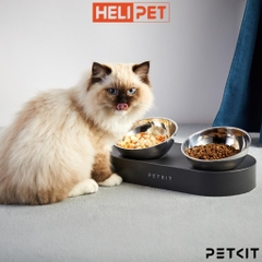 Bát ăn đôi inox chống gù cho chó mèo PETKIT